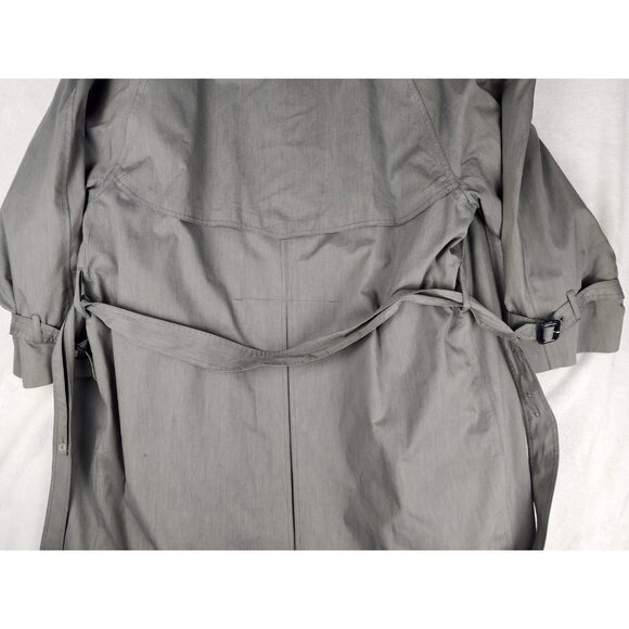Men’s London Fog Double Breasted Trench-Coat 42 Reg Gray w Zip Out Lining - Picture 14 of 16